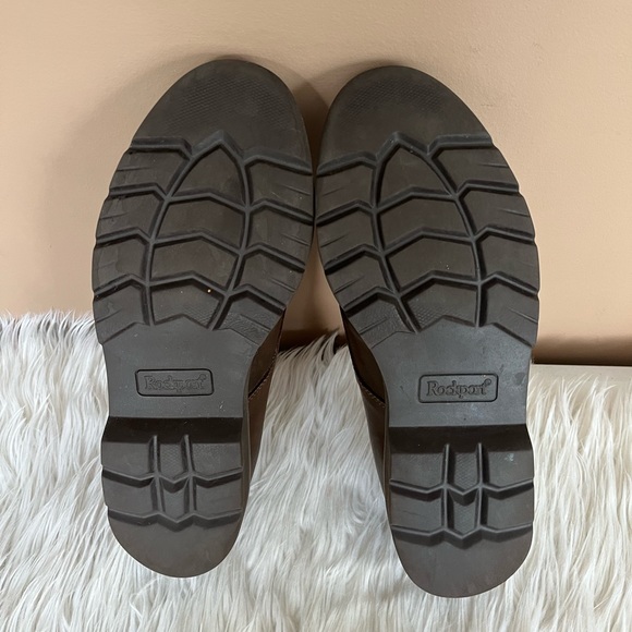 {Rockport} Lace-Up Oxford Leather Shoes in Brown - Men's 9.5 - Picture 6 of 7